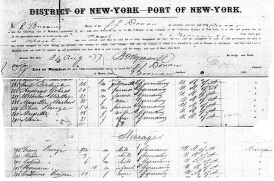  Auszug der Passagierliste (Photomontage)